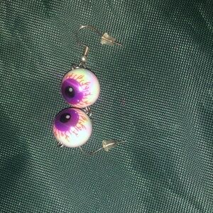 Purple Eye Dangle Earrings
